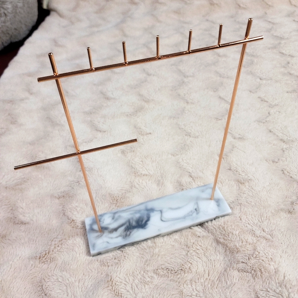 Rose Gold and Marble Necklace Rack